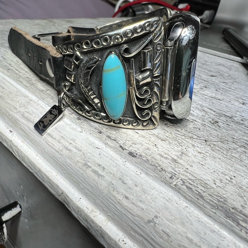 APPLE WATCHBAND SS/Turquoise Native American